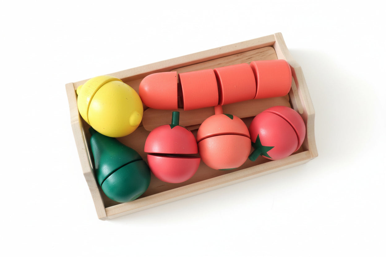 Wooden Cutting Fruit and Vegetable Toy for Toddlers