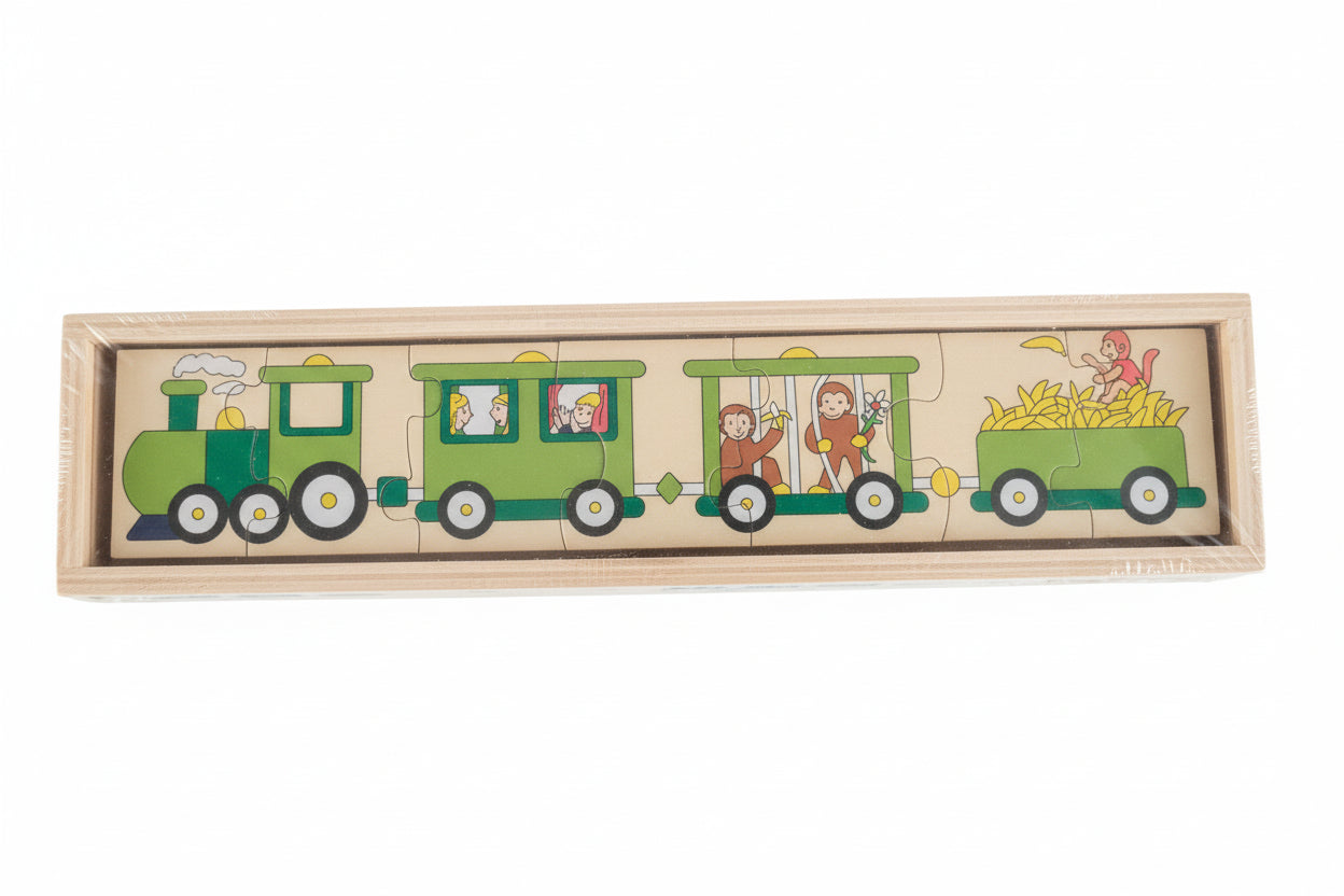 Wooden Train Puzzle for Toddlers & Kids