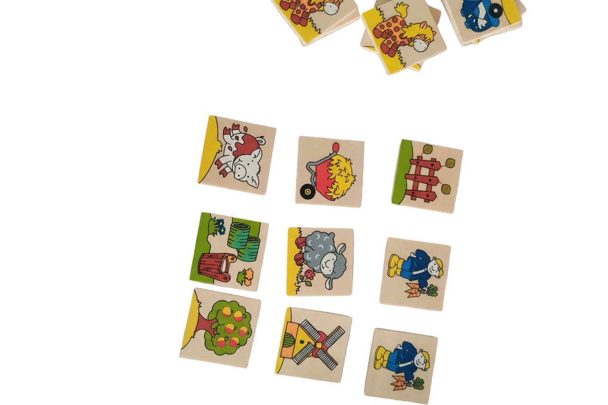 Wooden Farm Memory Game for Toddlers & Children