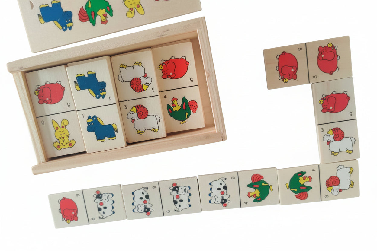 Farm Animal Dominoes Game for Toddlers & Children