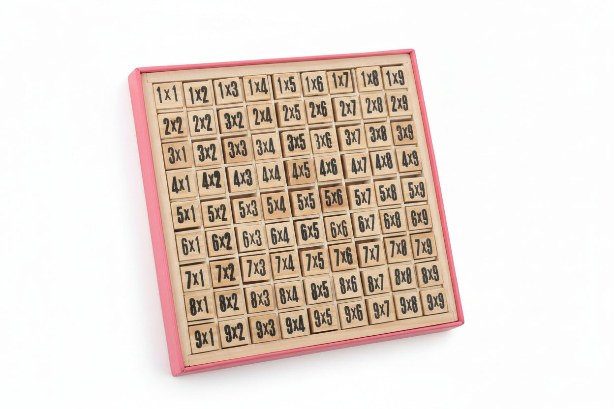 Wooden Multiplication Math Cube Game for Kids