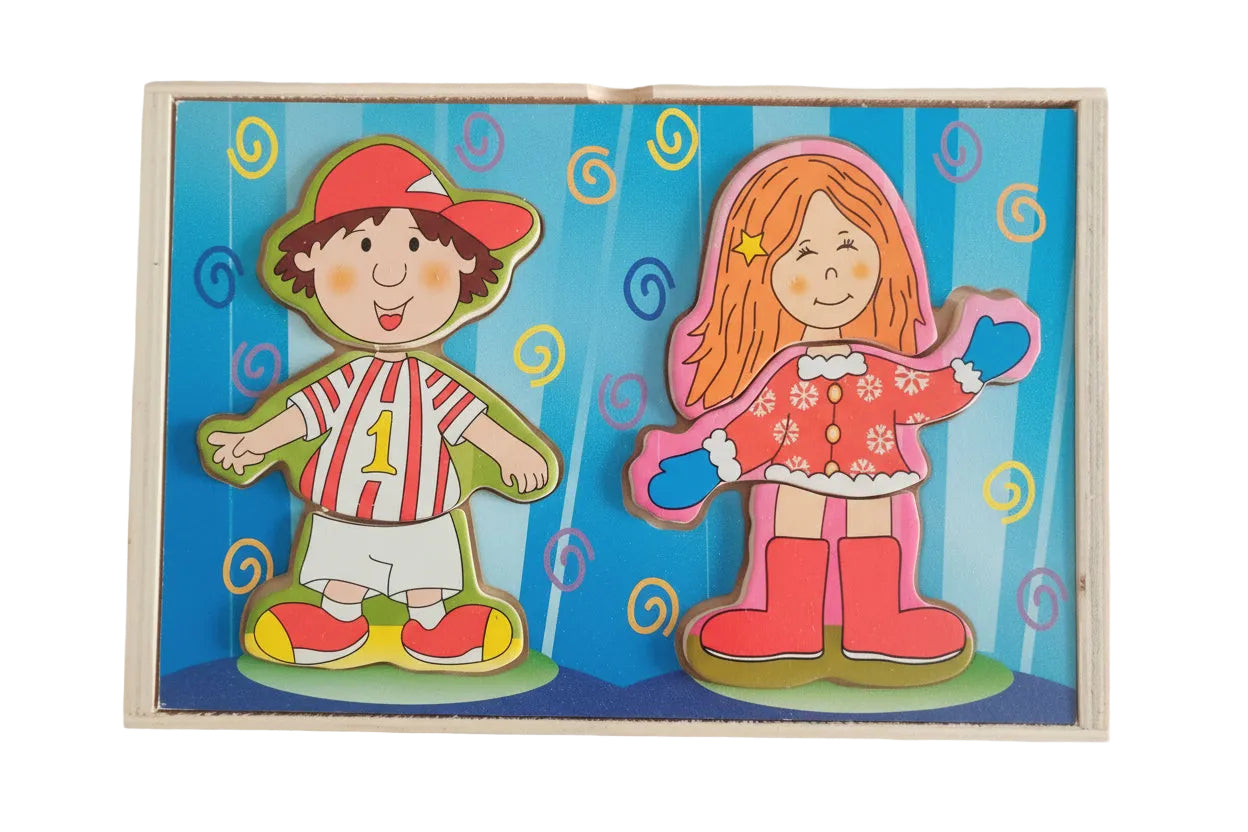 Wooden Dress-Up Puzzle Toy for Kids Educational Play & Fine Motor Skills