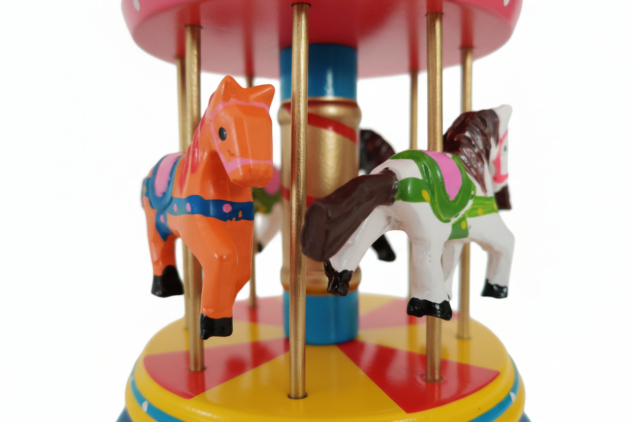 Toddler Musical Wooden Carousel Toy Nursery Decor
