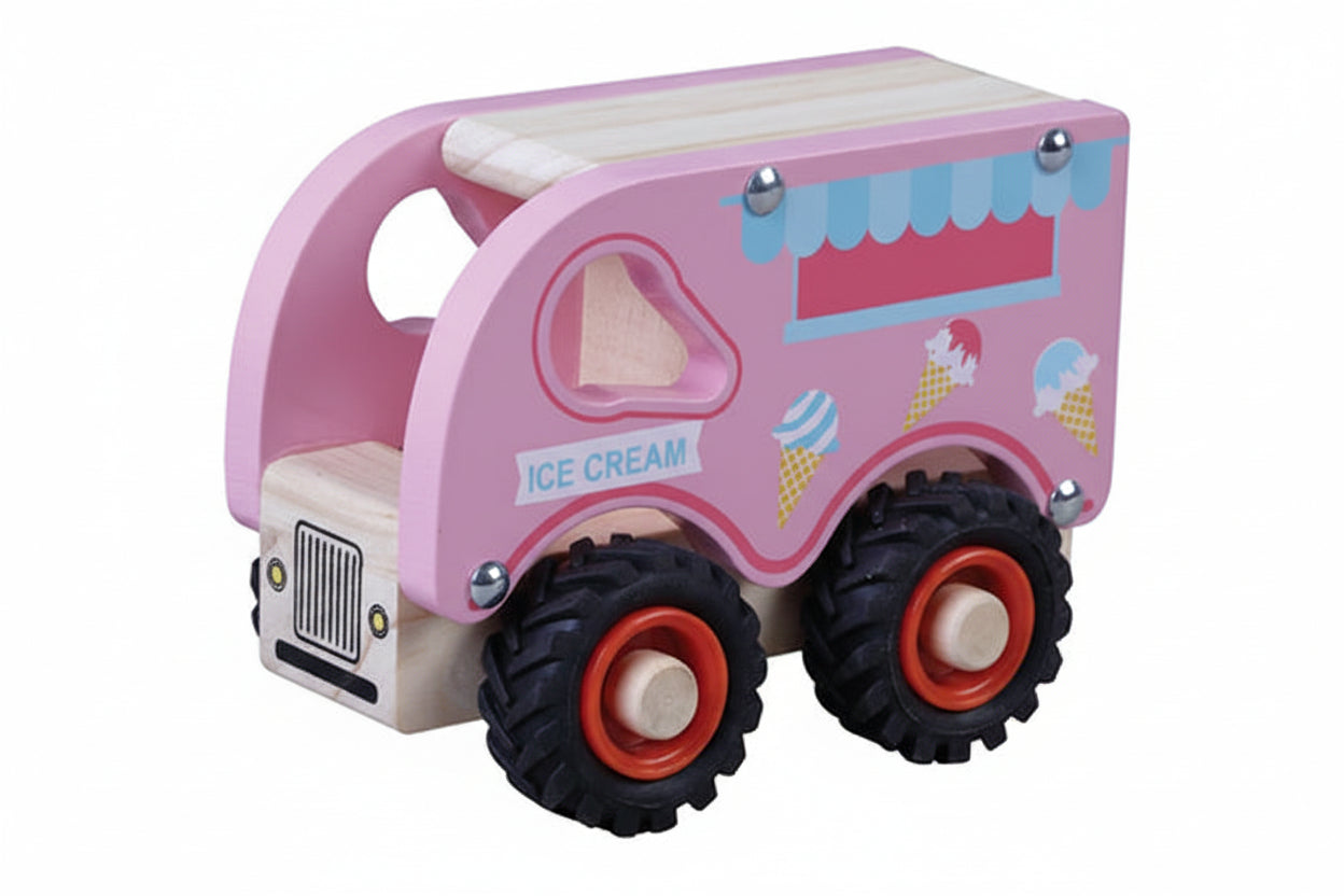 Wooden Ice Cream Truck Toy for Toddlers & Kids