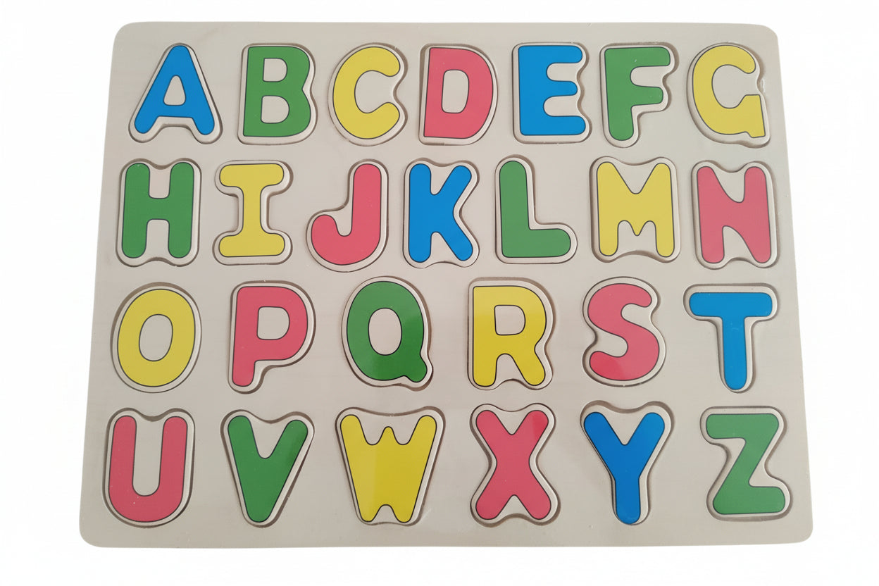 Wooden ABC Puzzle Capital Letters Educational Toy for Toddlers