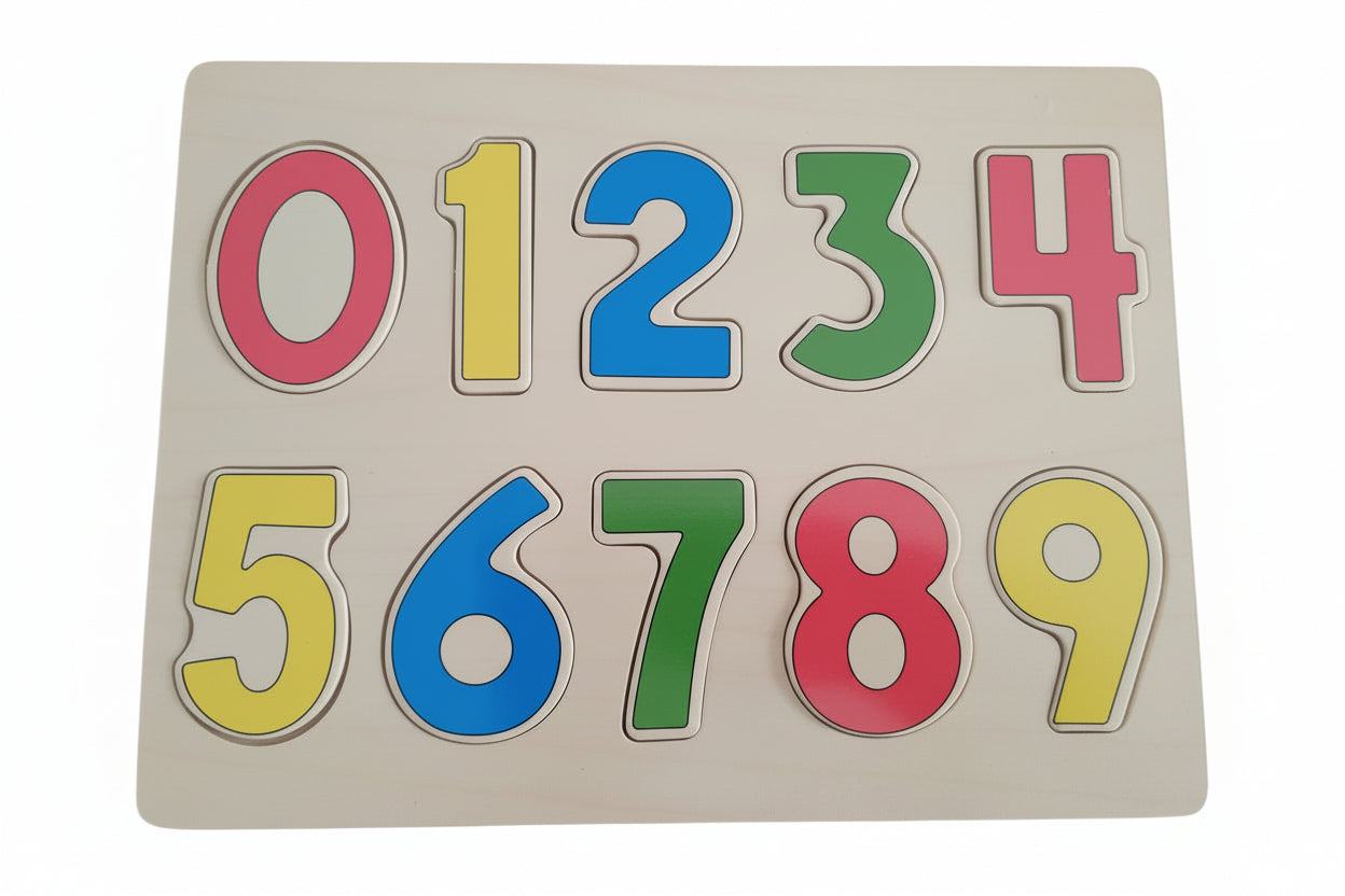 Wooden Numbers 0-9 Puzzle Board Educational Toy for Toddlers