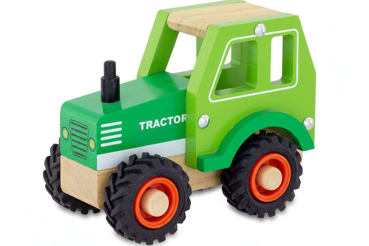 Wooden Tractor Toy for Toddlers & Kids