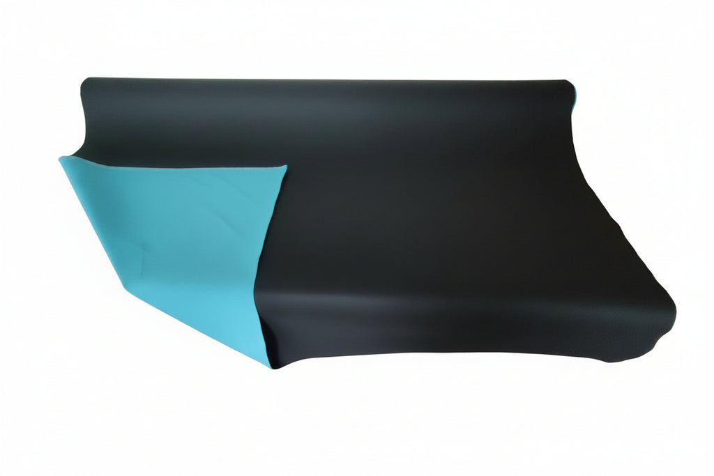 Premium Waterproof Rubber Bonded Cotton Fabric – Black & Ocean Blue (2-Ply)