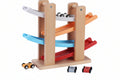 Wooden Car Ramp Toy with 4 Cars | Race Track for Toddlers