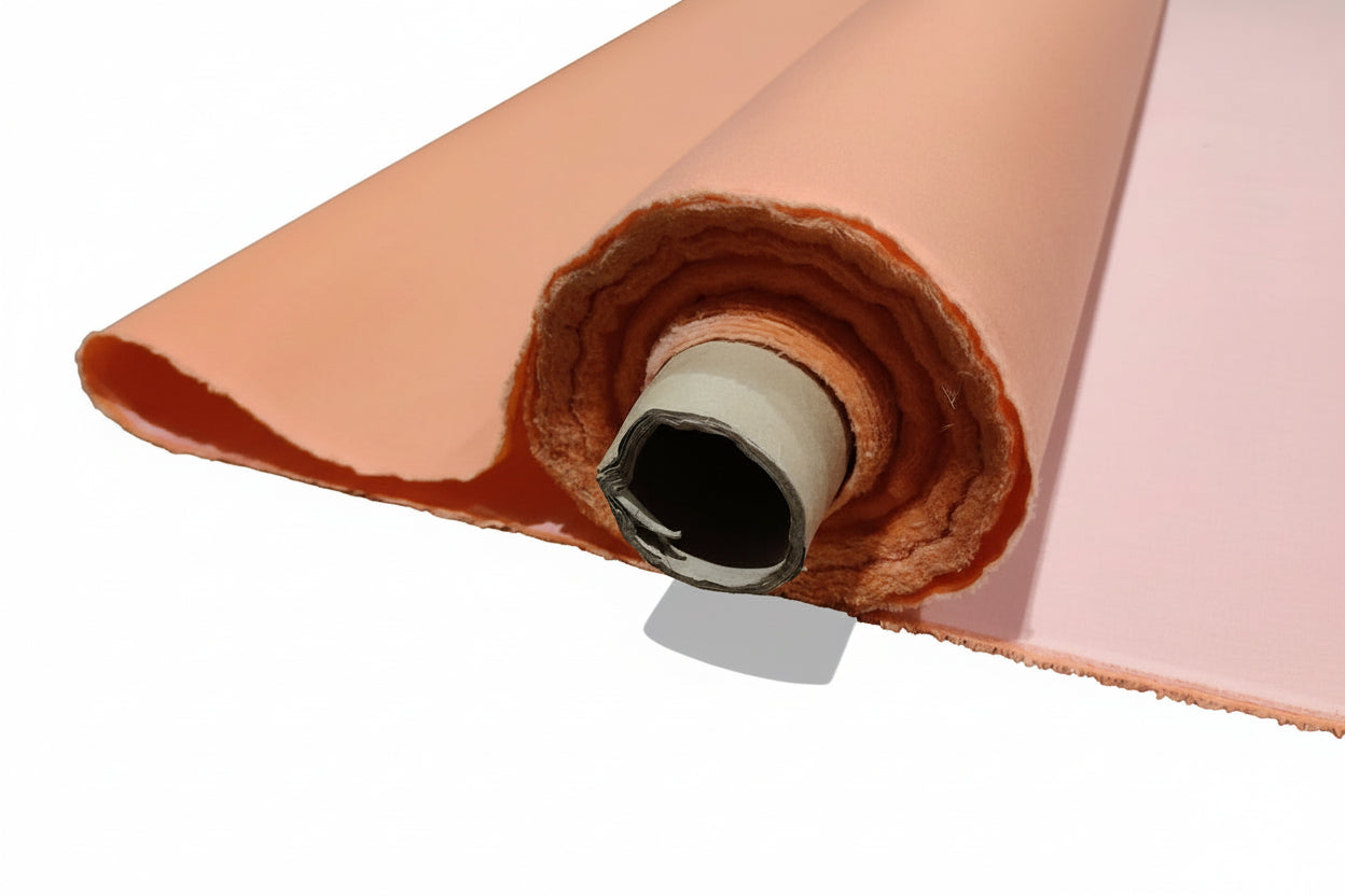 Premium Waterproof Rubber Bonded Cotton Fabric – Salmon Pink (2-Ply)