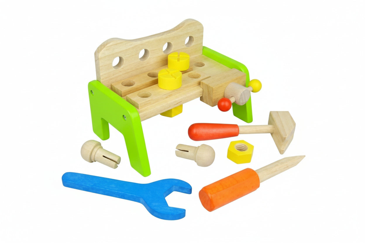 Wooden Workbench & Tools Toy for Kids